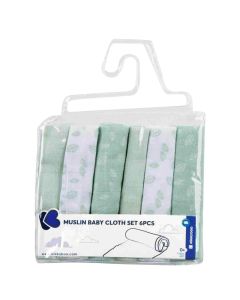 Cotton diapers for babies, Kikka boo, 30x30 cm, mixed mint, 6 pieces