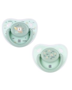 Baby pacifier, Savanna, silicone, 0-6 months, mint, 2 pieces