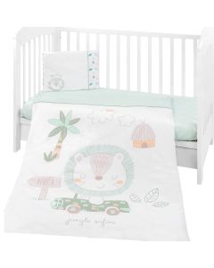 Baby duvet cover set, Kikka Boo, Bear, cotton, pillowcase 35x45 cm, duvet cover 100x150 cm, duvet cover 95x135 cm, mint, 3 pieces