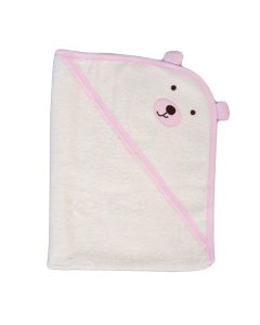Hooded towel for babies, Cangaroo, cotton, 70x90 cm, pink, 1 piece