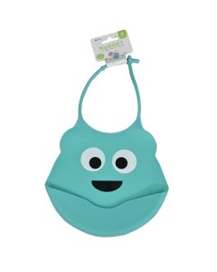 Baby bib, Cangaroo, silicone, 30x20 cm, blue, 1 piece