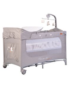 Portable baby bed, Cangaroo, 2 levels, 125x62x73 cm, gray, 1 piece
