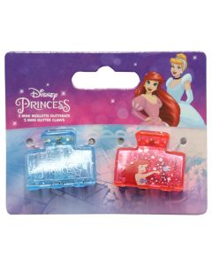 Hair clips for children, Princess, plastic, blue/pink, 2 pieces