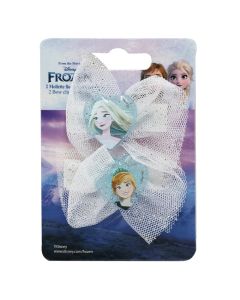 Kapëse flokësh për fëmijë, Frozen II, fjongo, bojëqiell, 2 copë