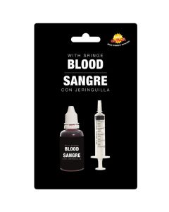 Gjak artificial dhe shiringë, për halloween, plastike, 30 ml, 1 copë