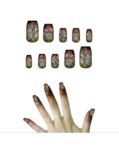 Stikera për thonj, pë halloween, zombie, me ngjitëse, mikse, 1 pako