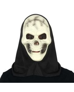 Halloween mask, hooded skull, mixed, 1 piece
