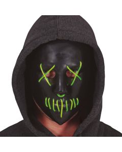 Halloween mask, pvc, black and green, Led, 1 piece
