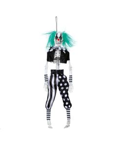 Hanging decoration for Halloween, harlequin skeleton, plastic, 40 cm, 1 piece