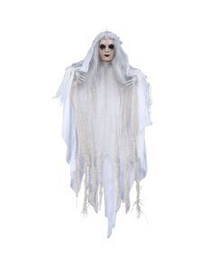 Halloween hanging decoration, female ghost, plastic/polyester, 50 cm, 1 piece
