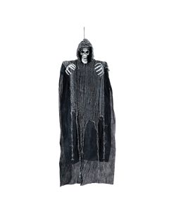 Hanging decorations for Halloween, skeleton, black tunic, plastic/polyester, 120 cm, 1 piece