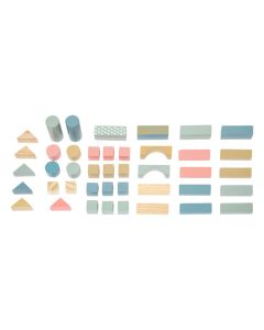 Lodër për fëmijë, bllok formuese druri, 15.5x15.5x14.5 cm, mikse, 2 vjec +, 50 copë, 1 pako