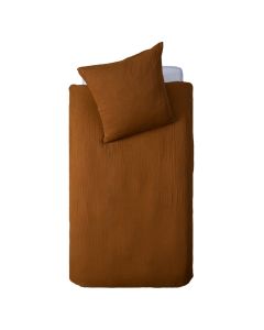 Bed set for children, cotton, brown, 140x200 cm, 1 piece