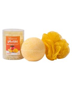 Set dushi, IDC, salt, bomb&sponge, mango smothie set, 200 gr+140 gr, 1 cop