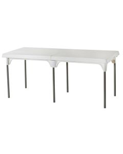 Tavoline e paloshme, kembe alumini, e bardhe, 180x75x73 cm, polipropilen, 1 cope
