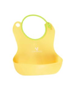 Baby bib, Cangaroo, Am Am, silicone, 16x28 cm, yellow, 1 piece