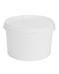 Kove plastike, rrethore, e bardhe, 5 liter, 1 cope