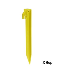 Aksesore kampingu per tende, 23 cm, e verdhe, 6 cope, 1 pako