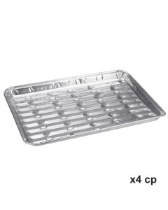 Food trays, BBQ, aluminum, 24x16x1.5 cm, 4 pieces, 1 pack