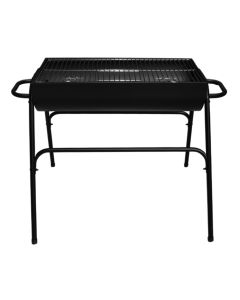 Barbekju me qymyr, metalike, 110x52x77 cm, e zezë, 1 copë