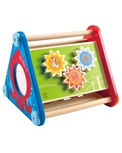 Baby toy, Hape, Take along activity box, wooden, 24.6x23.4x21.1 cm, mixed, +10 months, 1 piece