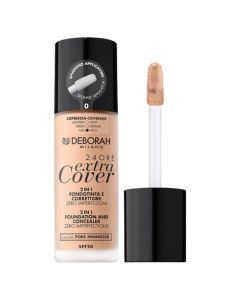 Liquid foundation and corrector for makeup 2 in 1, 0, 24 Ore Extra Cover, Deborah, SPF20, 30 ml, beige, 1 piece