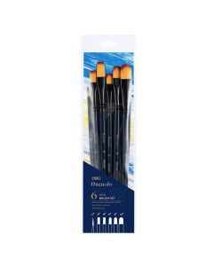 Set of acrylic brushes for painting, Deli, mixed, 6 pieces, 1 pack