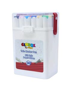 Watercolor, Globox, Twin marker, 24 colors, 1 pack