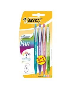 Pen, BIC, Atlantis Exact Fun, 4 colors, 1 pack