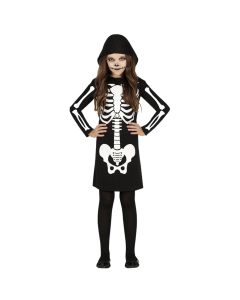 Kostum halloween për fëmijë vajza, Skeleton, 5-6 vjece, poliestër, 1 copë