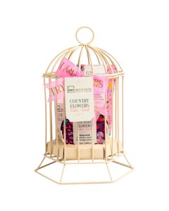 Shower set, IDC Institute, Country Flowers, 100 ml shower gel, 90 ml body lotion, 50 ml body scrub, 1 pack