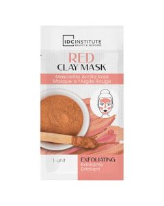Maskë eksfoliuese për fytyrën, IDC Institute, argjilë e kuqe, 3x7 gr, 1 pako