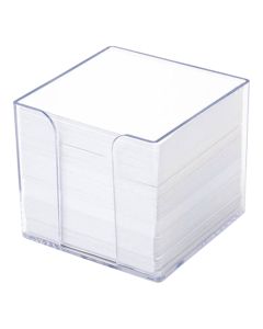 Letra shënimesh+mbajtese, plastike, transparente, 94x94x90 mm, 1 copë