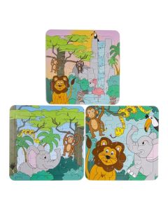Puzzle for children, Jungle, 14x14 cm, 1 piece
