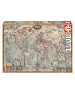 Puzzle, Educa, Political map of the world, 1500 pieces, +14 years, 1 piece
