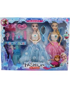 Lodër për fëmijë, kukull, Elsa/Anna, me aksesorë, 28 cm, mikse, 1 copë