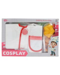 Lodër për fëmijë, uniformë kuzhinieri dhe aksesorë, poliestër, 1 copë