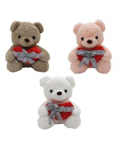 Teddy bear with heart, 30 cm, 1 piece