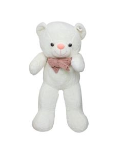 Teddy bear, polyester, beige, with scarf, 95 cm, 1 piece