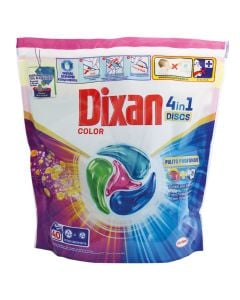 Capsule laundry detergent, Dixan, Color, 4 in 1, 40 capsules, 1 pack