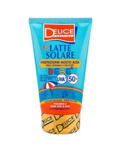 Qumësht mbrojtës nga dielli për bebe, Delice, UVA&UVB, Vit E, SPF 50+, 100 ml, 1 copë