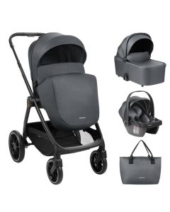 Baby stroller set, Kikka Boo, Modena, 3 in 1, dark gray, 0-22 kg, 1 piece