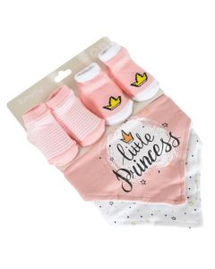Set of 2 leggings + 2 socks, Cangaroo, Little Princess, pink/white, 100% cotton
