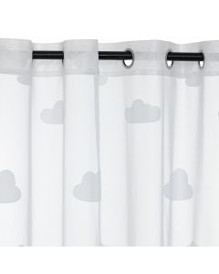 Perde për dhomë fëmijësh, Nuage, poliestër, 240x140 cm, e bardhë, 1 copë