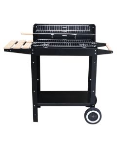 Barbekju me qymyr, metalike, 86x28x80.5 cm, e zezë, 1 copë