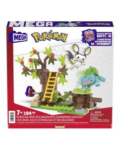 Lodër për fëmijë, Mega Bloks, Pokemon, Emolga and Bulbasaur Charming Woods, 194 pjesë, +7 vjec, 1 copë