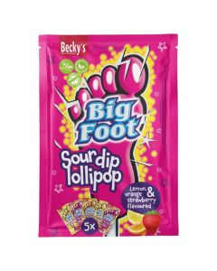 Lëpirëse, Big Foot, Sour dip lollipop, 60 gr, mikse, 1 copë