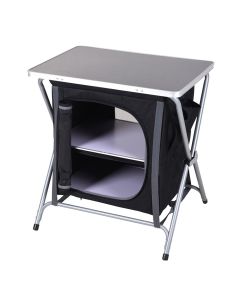 Folding cabinet for camping, black