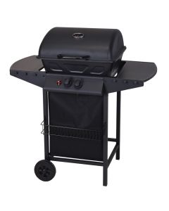 Barbekju me gas, me 2 vatra, metalik, 100x97x55 cm, zi