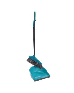 Set kaci pastrimi, me bisht dhe fshesë, plastike, 90 cm, blu, 1 copë